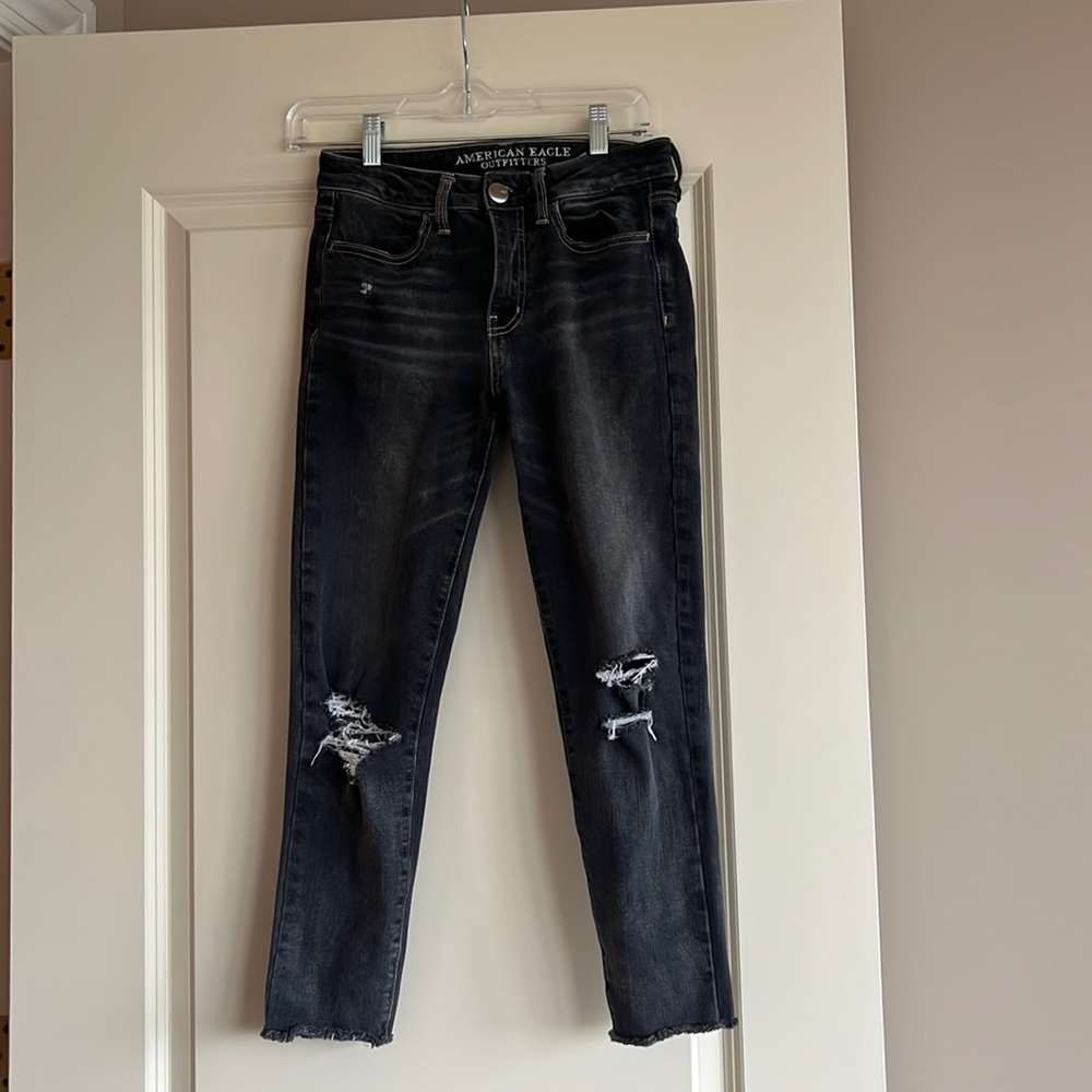 American Eagle Dark Grey Hi-Rise Jeggings